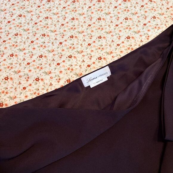 Lovers + Friends Black Asymmetrical Ruched Cocktail Dress - Picture 3 of 4